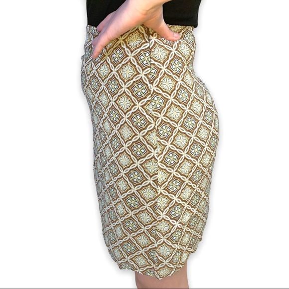 Vintage Ann Taylor 80s, 90s Knee Length Paisley Print Sheer Country Skirt Sz. 8 - Picture 2 of 9